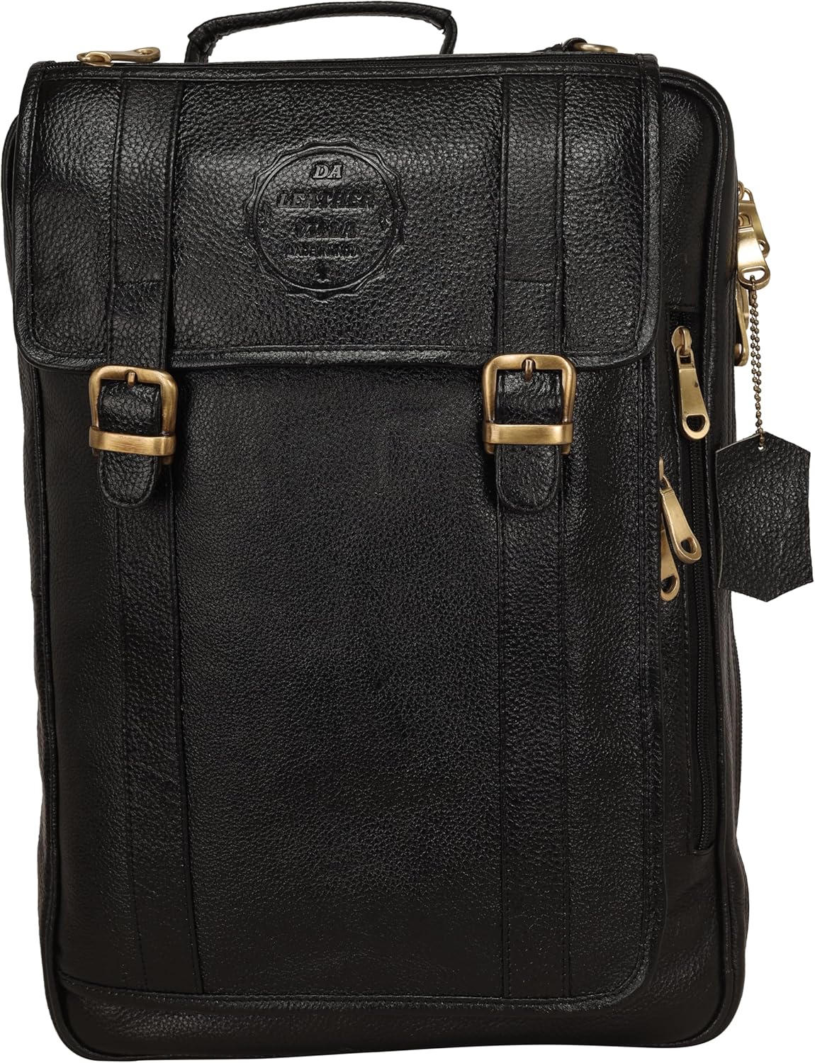 Full Grain Leather Backpack For Men & Women 16 Inch Laptop Backpack Bag Travel Office Backpack Bags (Black)