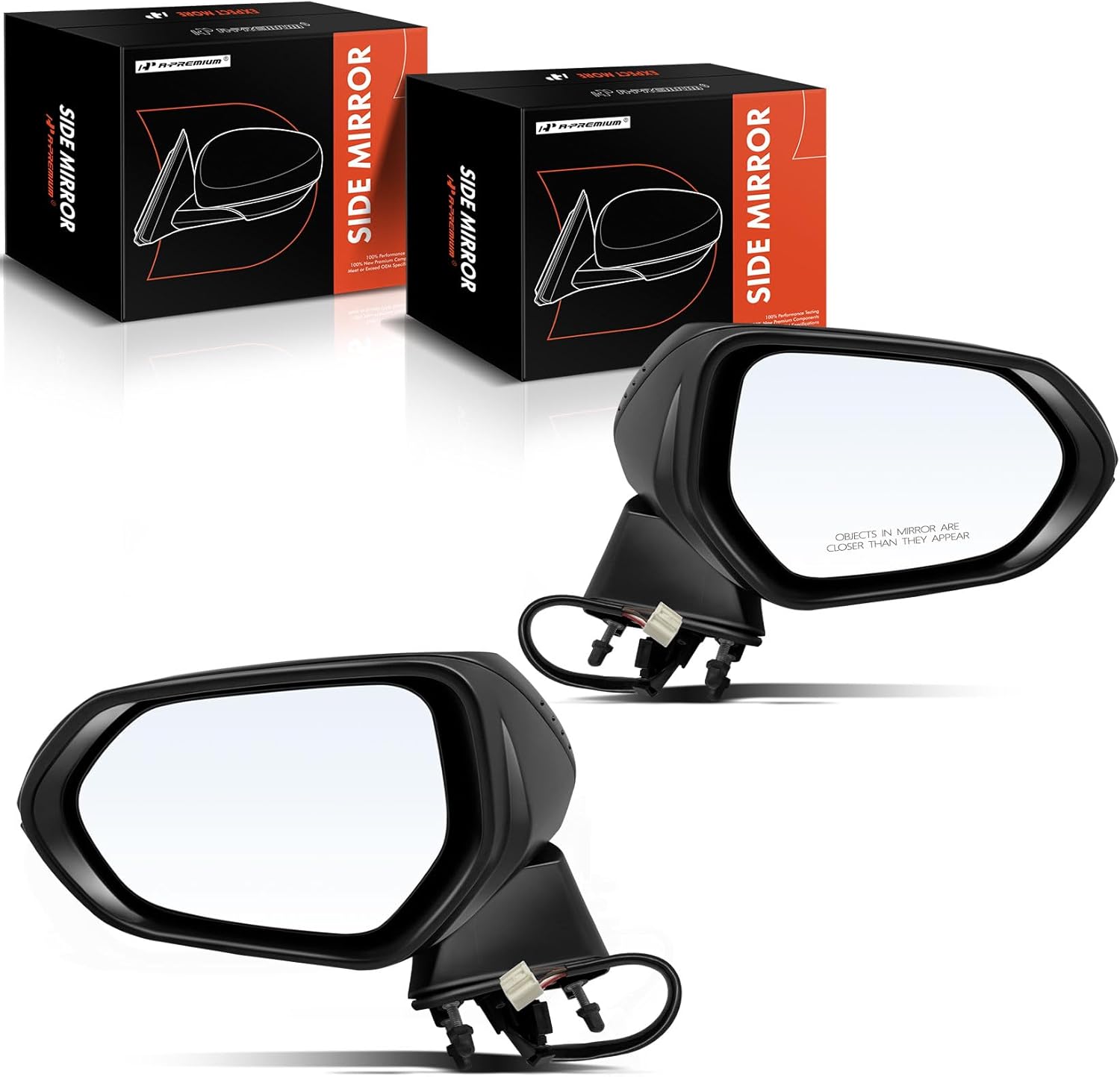 A-Premium Pair (2) Driver and Passenger Side Power Door Mirror - Compatible with Toyota Corolla 2020 2021 2022 - Heated Manual Folding Black Outside Rear View Mirror - Replace# 8791502360C0