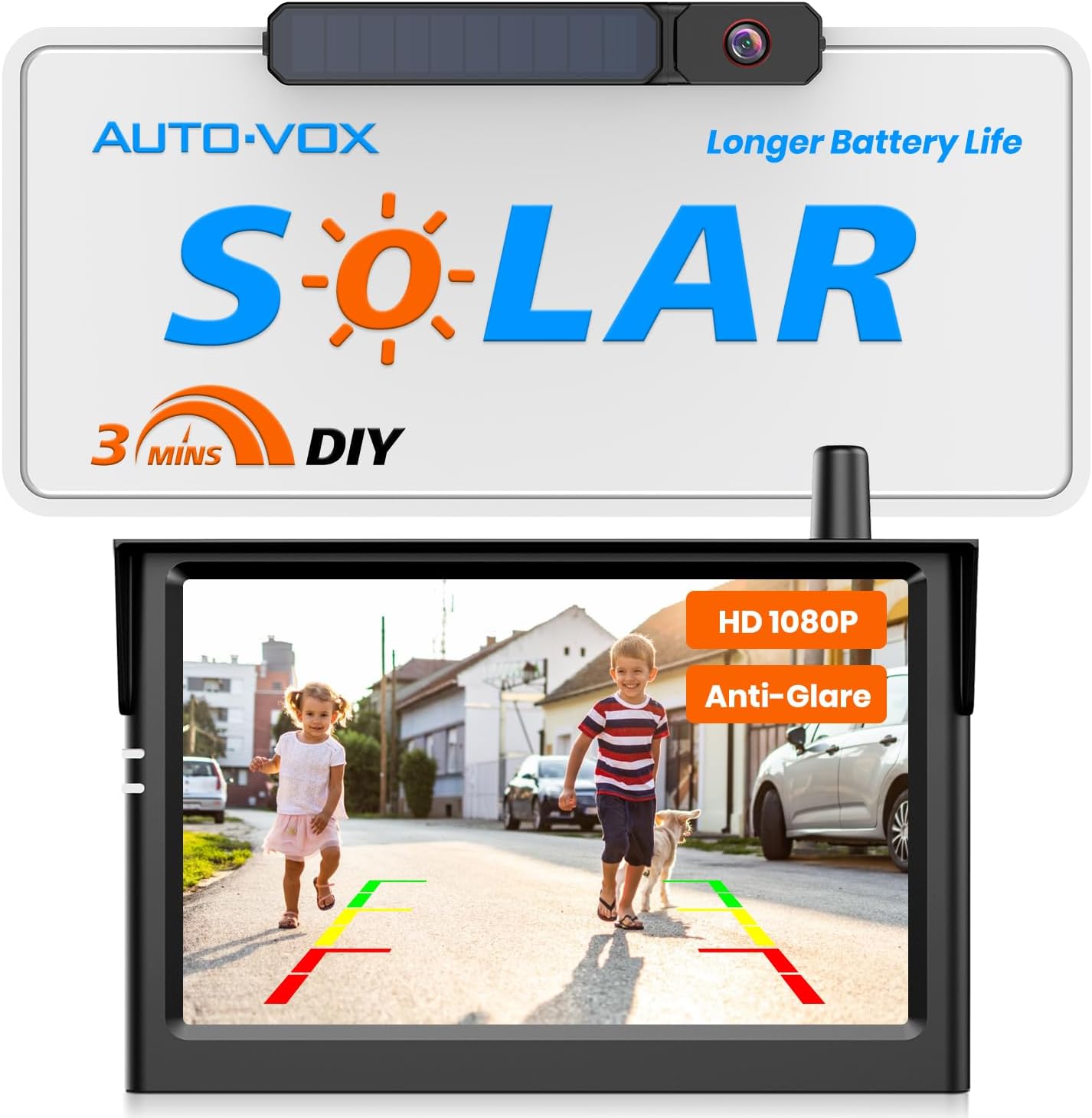 AUTO-VOX Solar Wireless Backup Camera:3 Mins DIY Installation & Upgraded 5