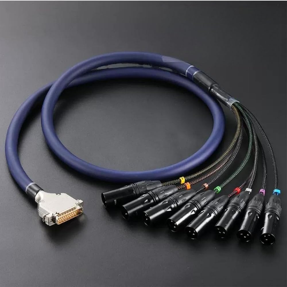 DB25 25 Pin Male to 8 XLR 3Pin Male Highly Shield Analog Audio Snake PVC Cable 1.5Meter