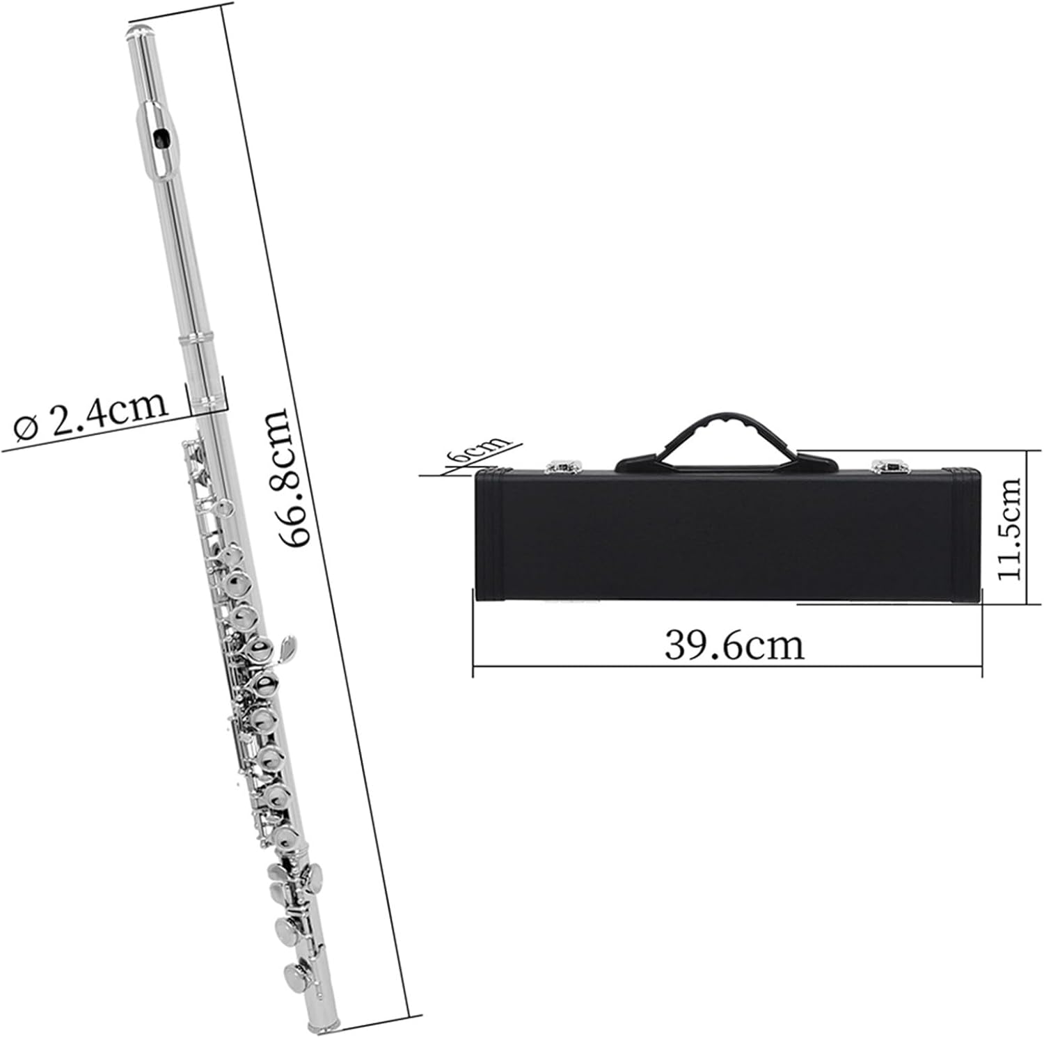 Flute 16 Holes Flute C Tone Closed Hole Silver Plated Cupronickel Flute Woodwind Instrument Flutes Musical Instruments