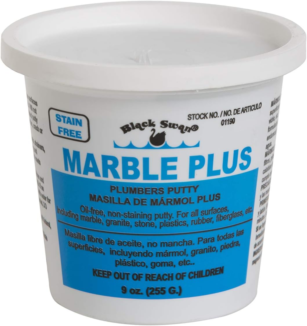 FixtureDisplays® Marble Plus Plumbers Putty 9 oz. Each 01190-BLACKSWAN-18PK-NPF