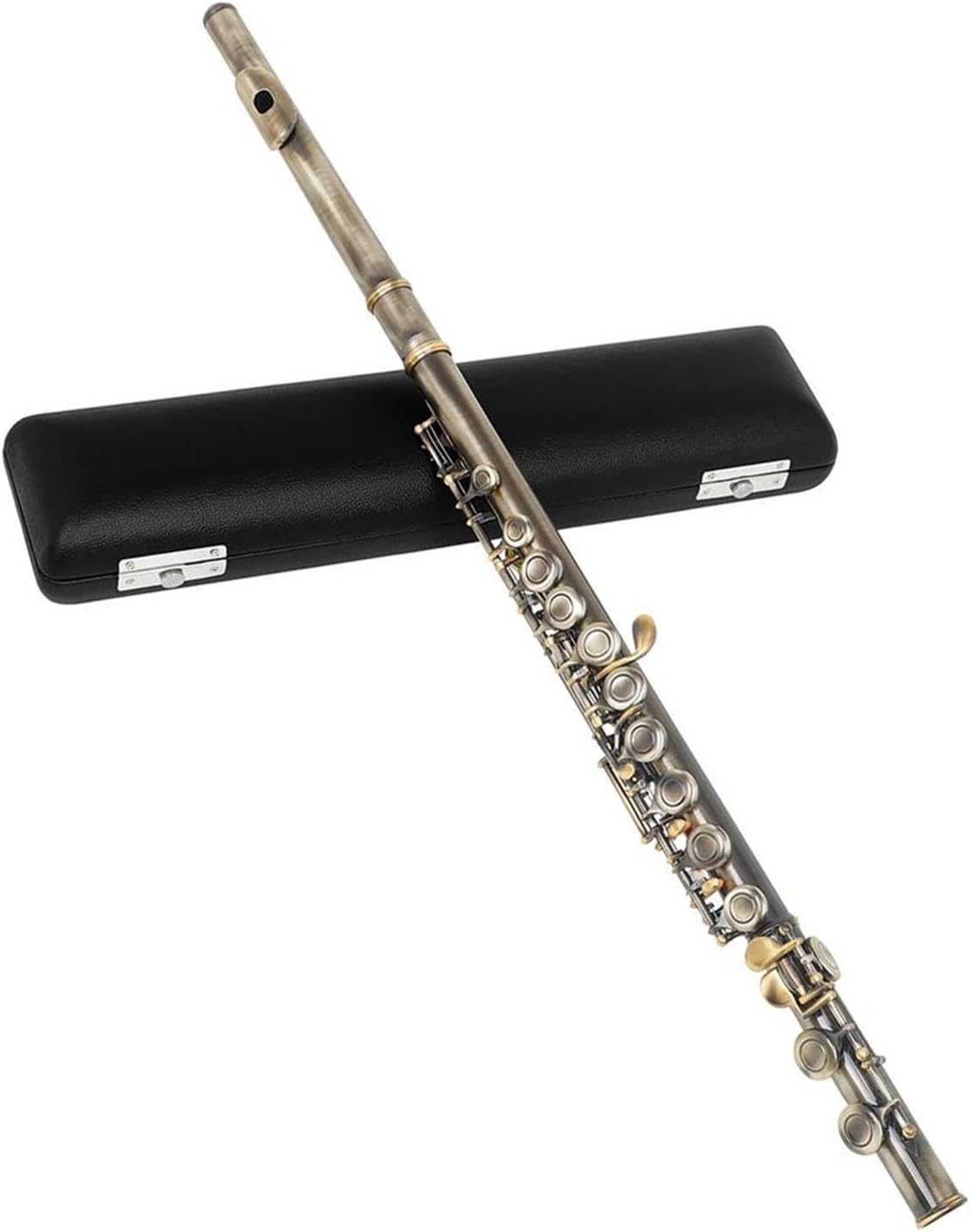 C-Key 16-Hole Flute Set C Key Flute With Case Cloth Gloves Woodwind Instrument Accessory Green Antique