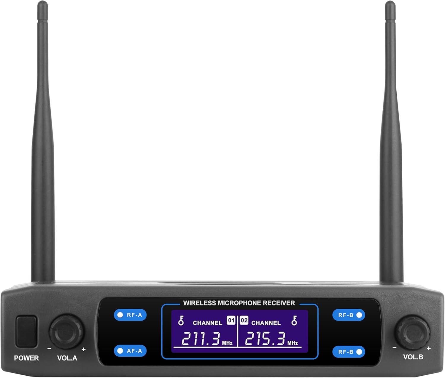 Supersonic SC-910VHF VHF Dual Channel Wireless Microphone with Dual Handheld Transmitters, LED Status Indicator, Long Battery Life for Singing Karaoke, Dj Party, Home KTV Set