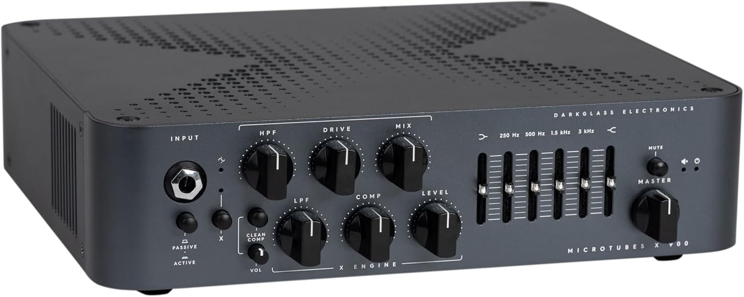 Darkglass Microtubes X 900, 900-watt Bass Amplifier Head w/ X Engine Distortion Circuit and 6-band Graphic EQ - Black
