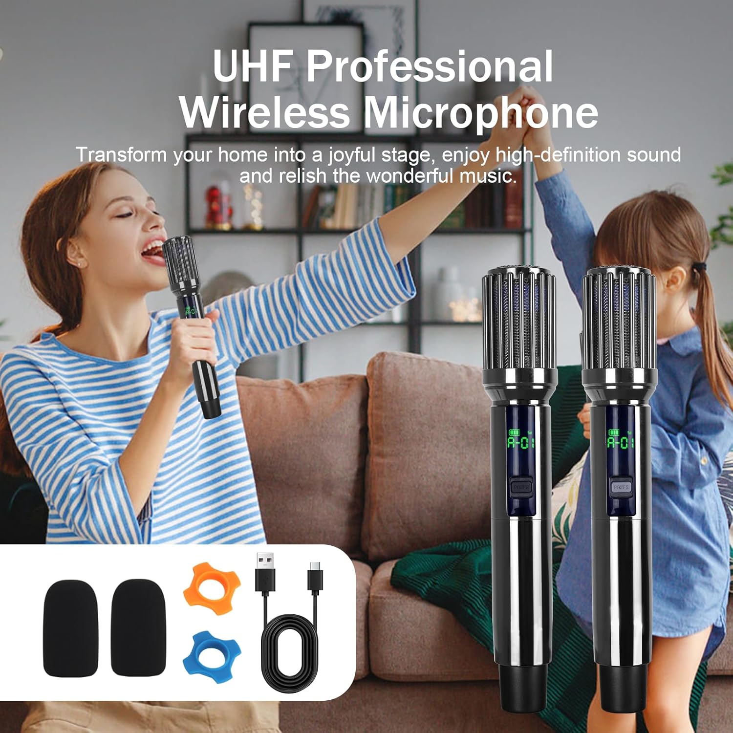 Karaoke Machine for Adults with Lyrics Display and Screen,Portable Bluetooth Speaker for Party,TV, Karaoke System with 2 Wireless Microphone for Any Occasion