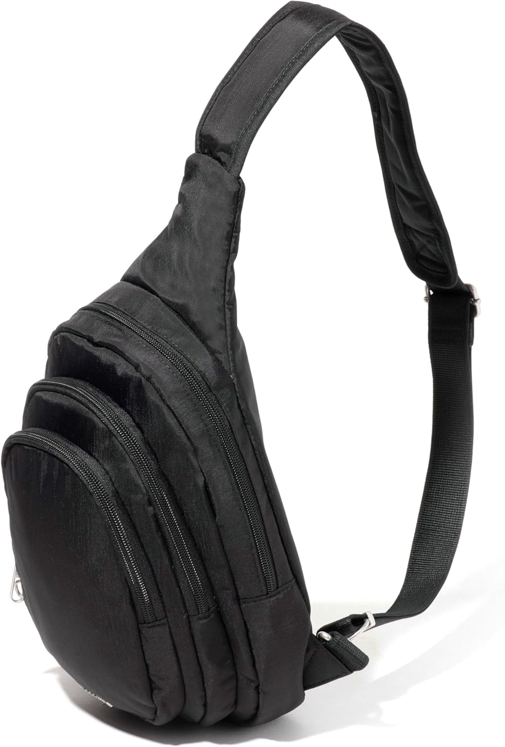 Baggallini Securtex® Anti-Theft Triple Zip Sling - Travel Backpack Sling Bag Crossbody - RFID Wallet Locking Zipper