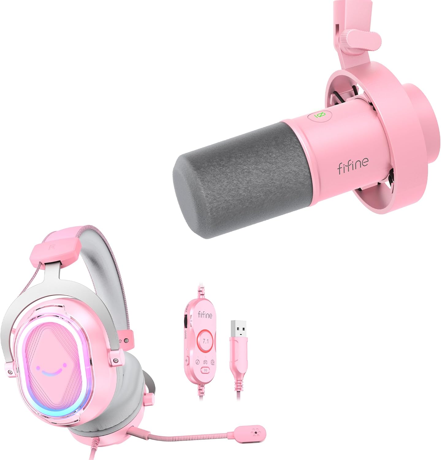 FIFINE Studio XLR/USB Microphone with Gaming Headset Kit, Recording Mic with Tap-to-Mute, Volume Knobs, Headphone Jack for Podcast, Wired Over-Ear Headset Compatible with PS4/PS5/PC-K688P+H13P