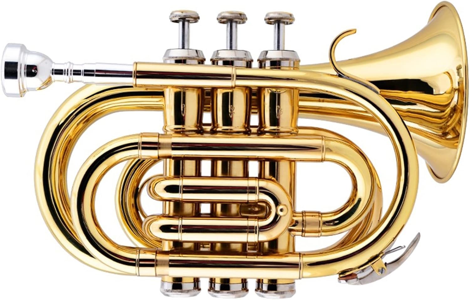 TSTS Pocket Trumpet B-Flat Wind Instrument Mini Trumpet Brass Instrument Palm Trumpet Beginner Pocket Trumpet Beginners