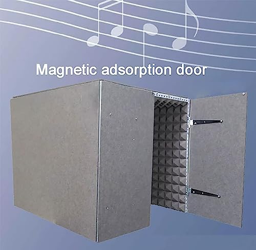 Portable Vocal Booth Home Studio Booth Desktop Soundproof Cover Sound Absorbing Shield Fully Enclosed Design for Door Opening for Home Music Recording Podcasting Acoustical