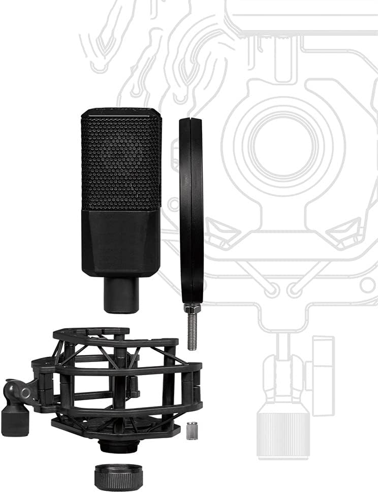 Microphone Shock Mount with Metal Filter Double Metal Mesh Layer Windscreen Wind Screen Microphone Shield for Microphone New