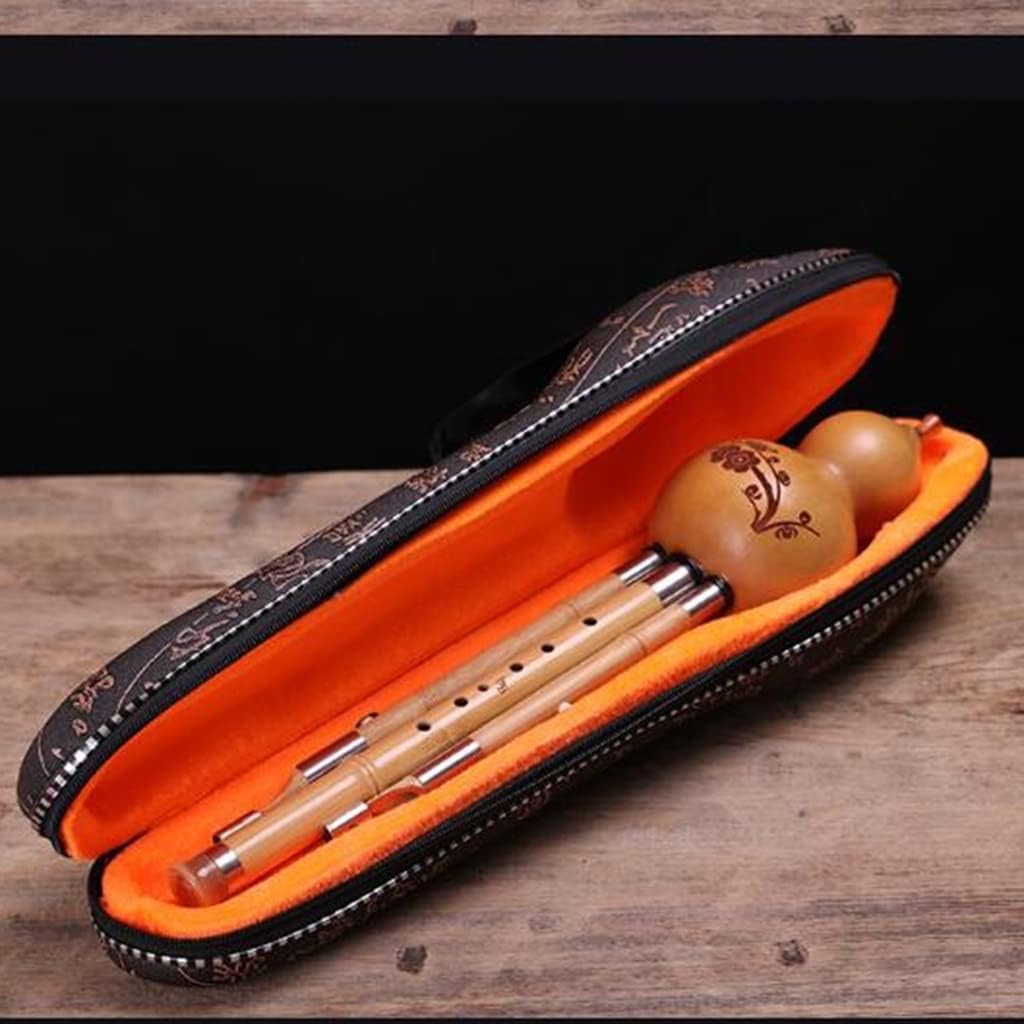 Hulusi Musical Instrument Beginner Professional Playing Purple Bamboo Cucurbit Flute Special Stringed Flute for Students Chinese Bamboo Flute Light and Crisp (Size : B Flat)