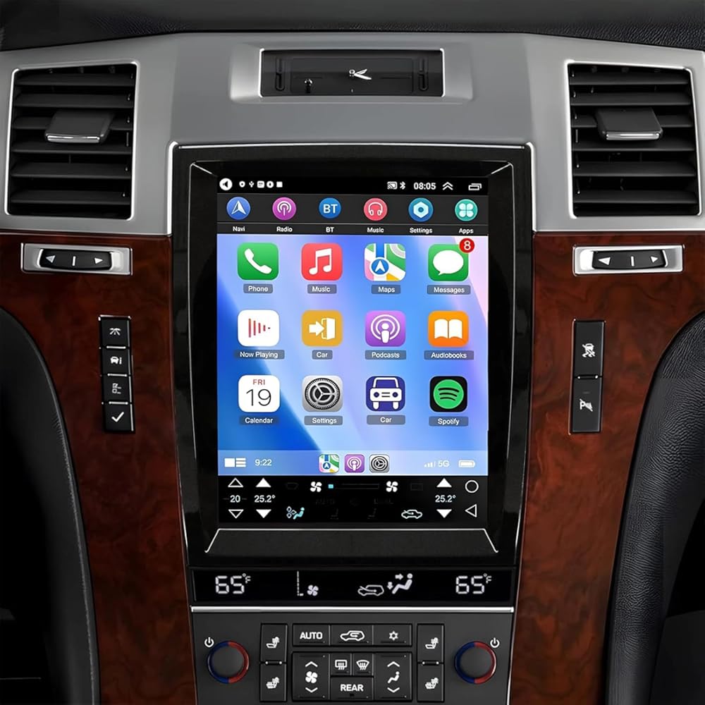 9.7 inch Touchscreen Car Stereo for Cadillac Escalade 2007-2012, Android 15 Double Din Car Radio with Carplay & Android Auto in-Dash Navigation BT Mirror Link WiFi Backup Camera 2+64G