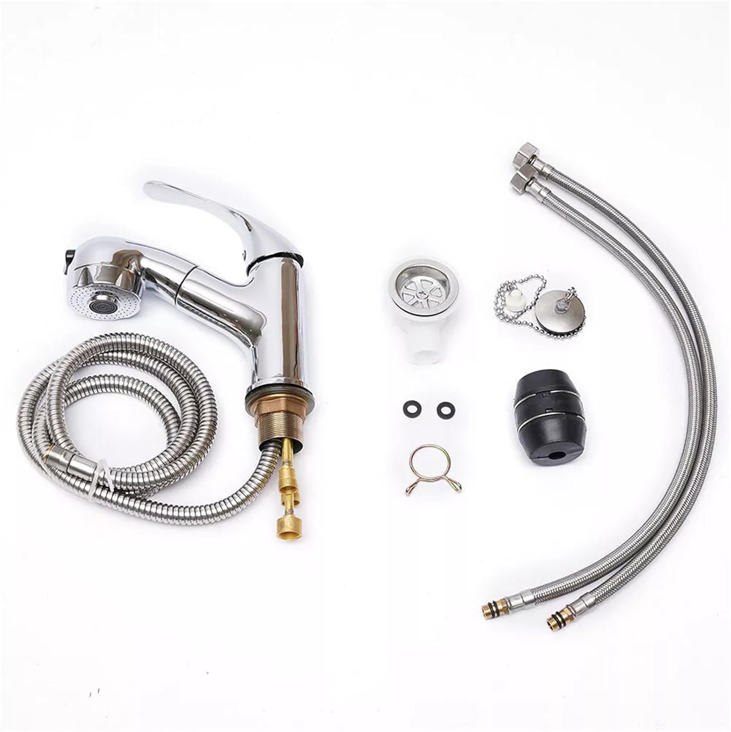 Wall Mount Corner Bathroom Sink, RV Corner Sink Acrylic Triangle Wall-Mounted Bathroom Basin with Faucet & Hose for Camper Van Boat Caravan, White