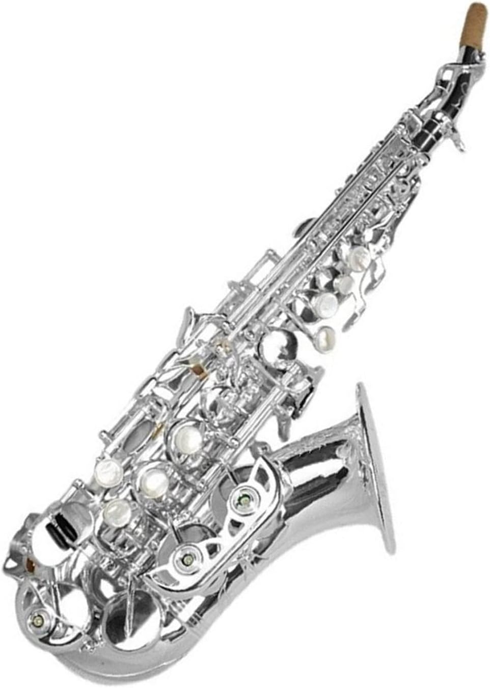 Bb Saxophone Silver Plated Brass Professional Woodwind Instrument B Flat Sax with Case