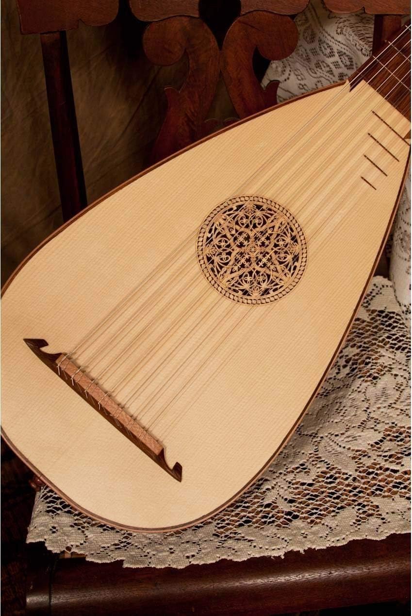 Includes: Roosebeck 8-Course Travel Lute + Roosebeck 8-Course Lute String Set + Snark Clip-On Chromatic Tuner For Guitar, Lute, Oud Dulcimer