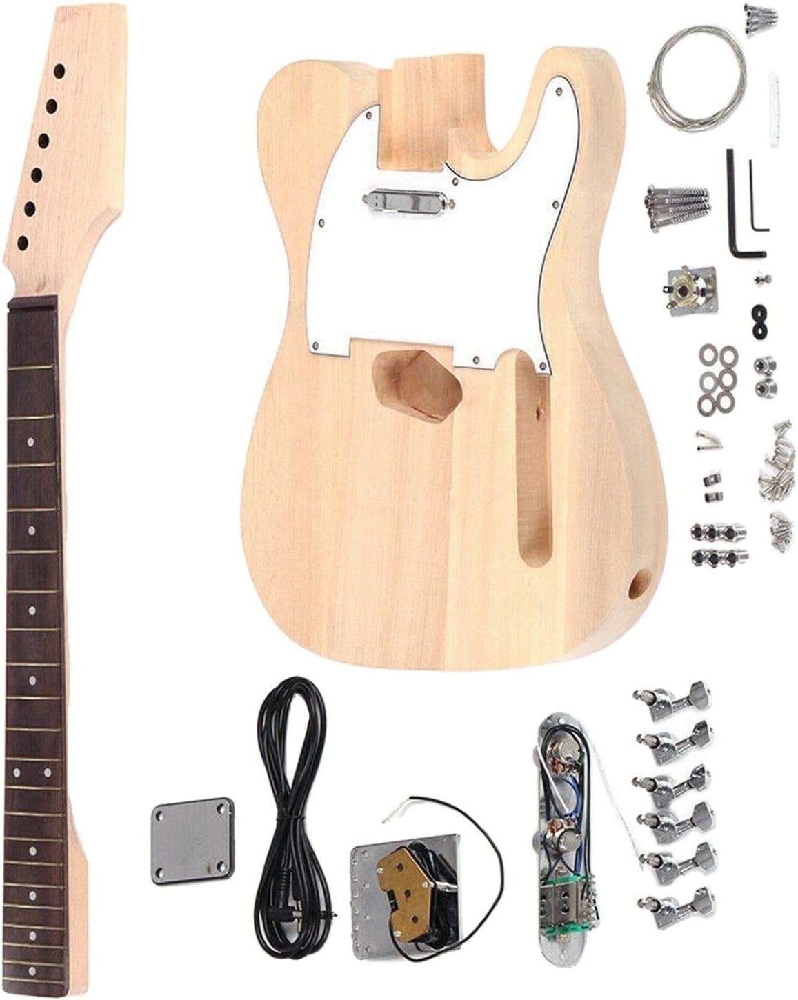 DIY Electric Guitar Kit DIY Electric Guitar Kit Basswood Body Rosewood Fingerboard for Guitar Musical Instrument Lover