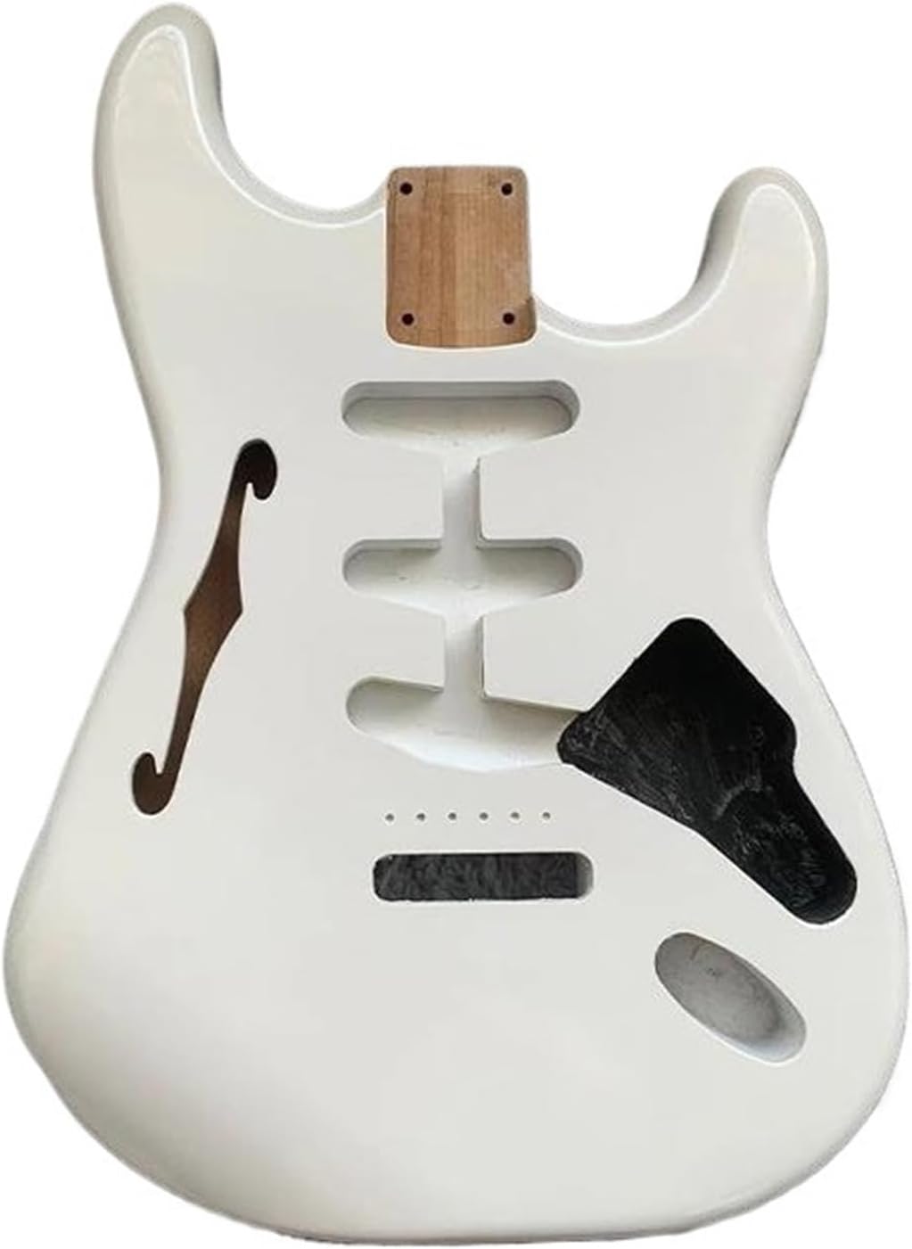 Guitar Body Guitar Replacement Parts Electric Guitar Alder Wood Body With F Holes White Body In High Gloss Finished For SSS Semi-hollow DIY Body
