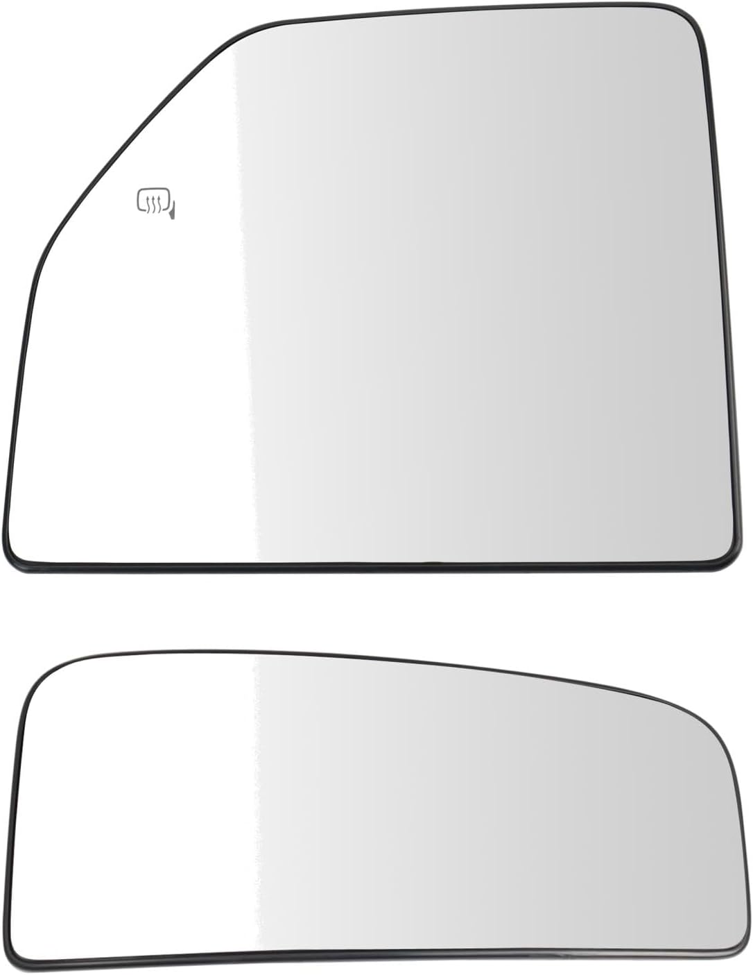 TRQ Driver Side Upper and Lower Mirror Glass Set Compatible with 2015-2020 Ford F-150 2017-2022 Ford F-250 F-350 Super Duty FO1324136 FO1324138