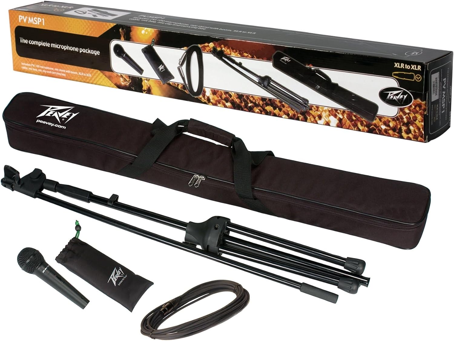 Peavey PV-MSP1 XLR Dynamic Cardioid Microphone with Accessories