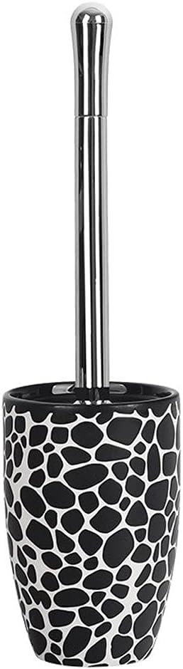 Toilet Brush and Holder Set Pebble Pattern Toilet Brush Ceramic Toilet Brush with Stand Creative Design Toilet Brush Household Bathroom Toilet Brush Cleaning Kit Toilet Bowl Brush for