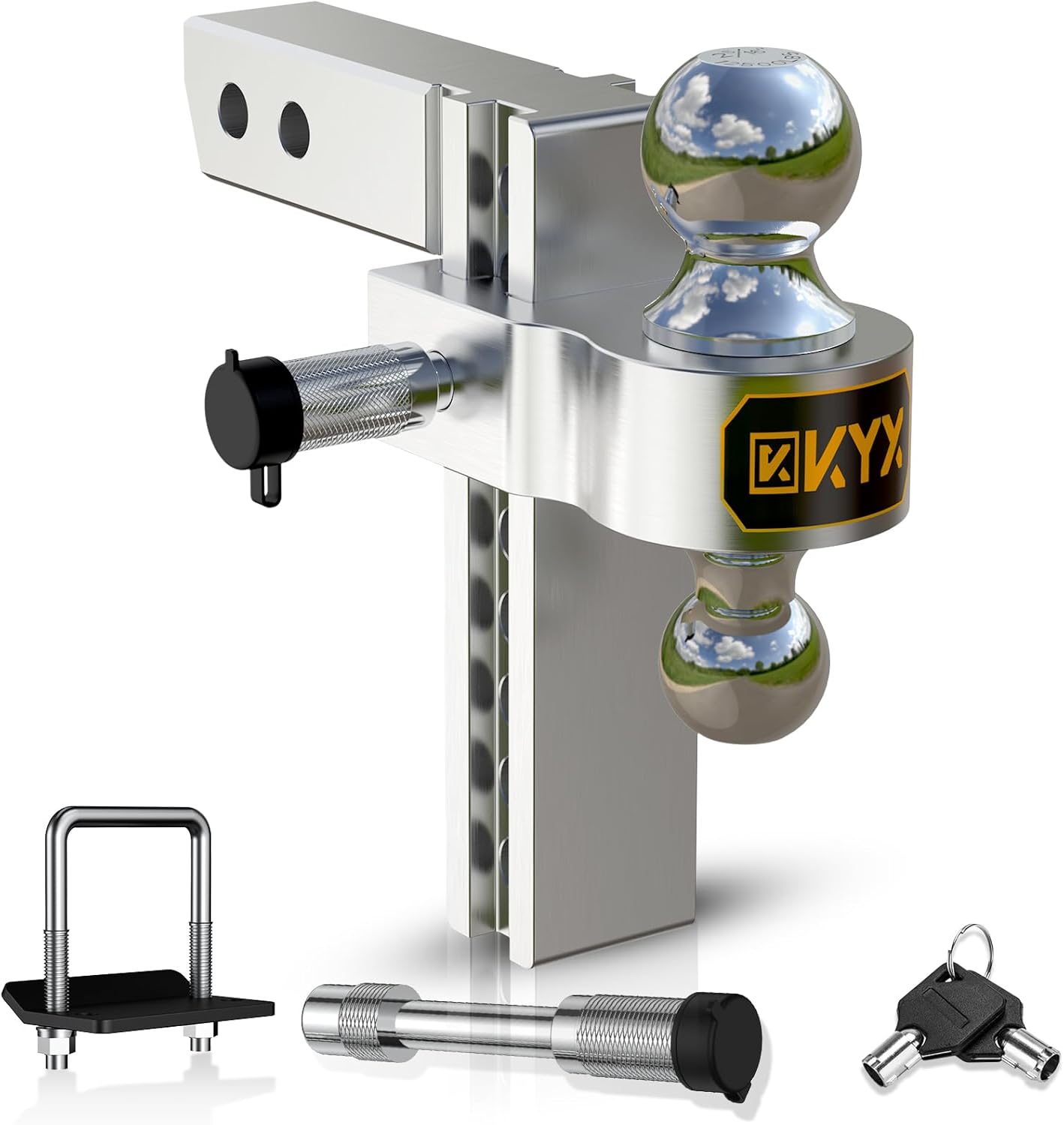 KYX Adjustable Trailer Hitch - 8 Inch Drop Hitch for 2