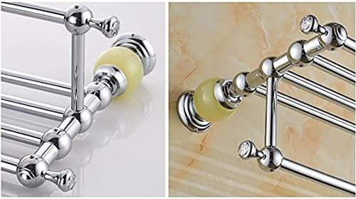 Shower Shelves Brass and Jade Bathroom Set, Paper Holder, Towel Bar, Soap Basket, Towel Rack, Towel Ring Bathing Accessories (Color : Toilet Brush Holder)