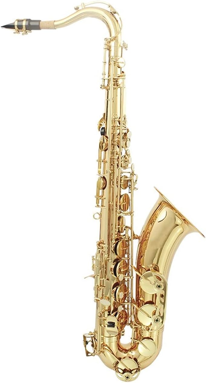 Brass Bb Tenor Saxophone Sax Carved Pattern Pearl White Shell Buttons Wind Instrument with Case Student Saxophone