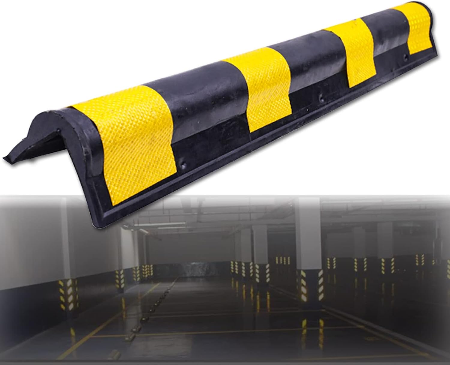 Rounded Corner Wall Corner Edge Guard for Car Front Bumper, Thickened Rubber Garages Wall Protector, Edge Safety Bumpers Strip for Warehouse/Parking Narrow (Size : 47 * 4.0IN/120 * 10CM)