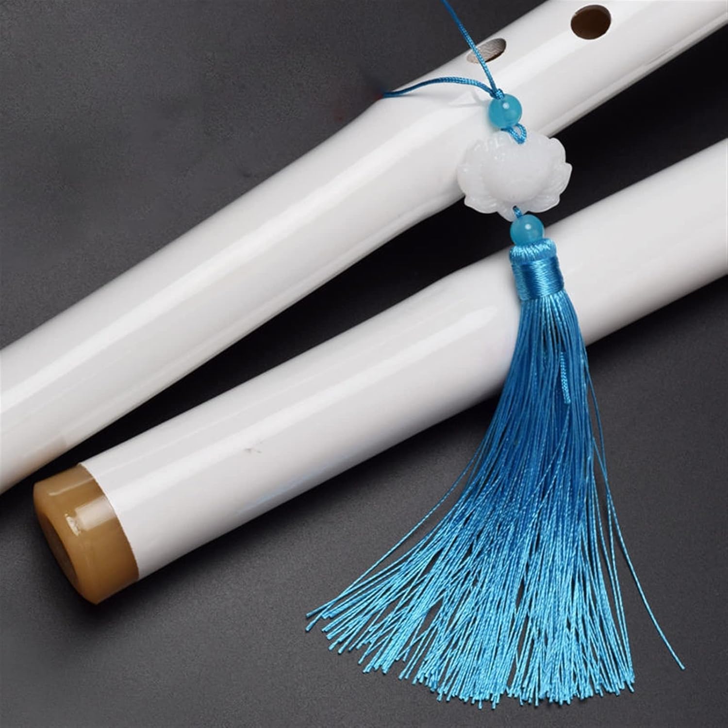 TSTS Chinese Bamboo Flute White Short Xiao One-Section Purple Bamboo Flute Eight-Hole Right-Handed Beginner F/G Wind Instrument (Color : G)