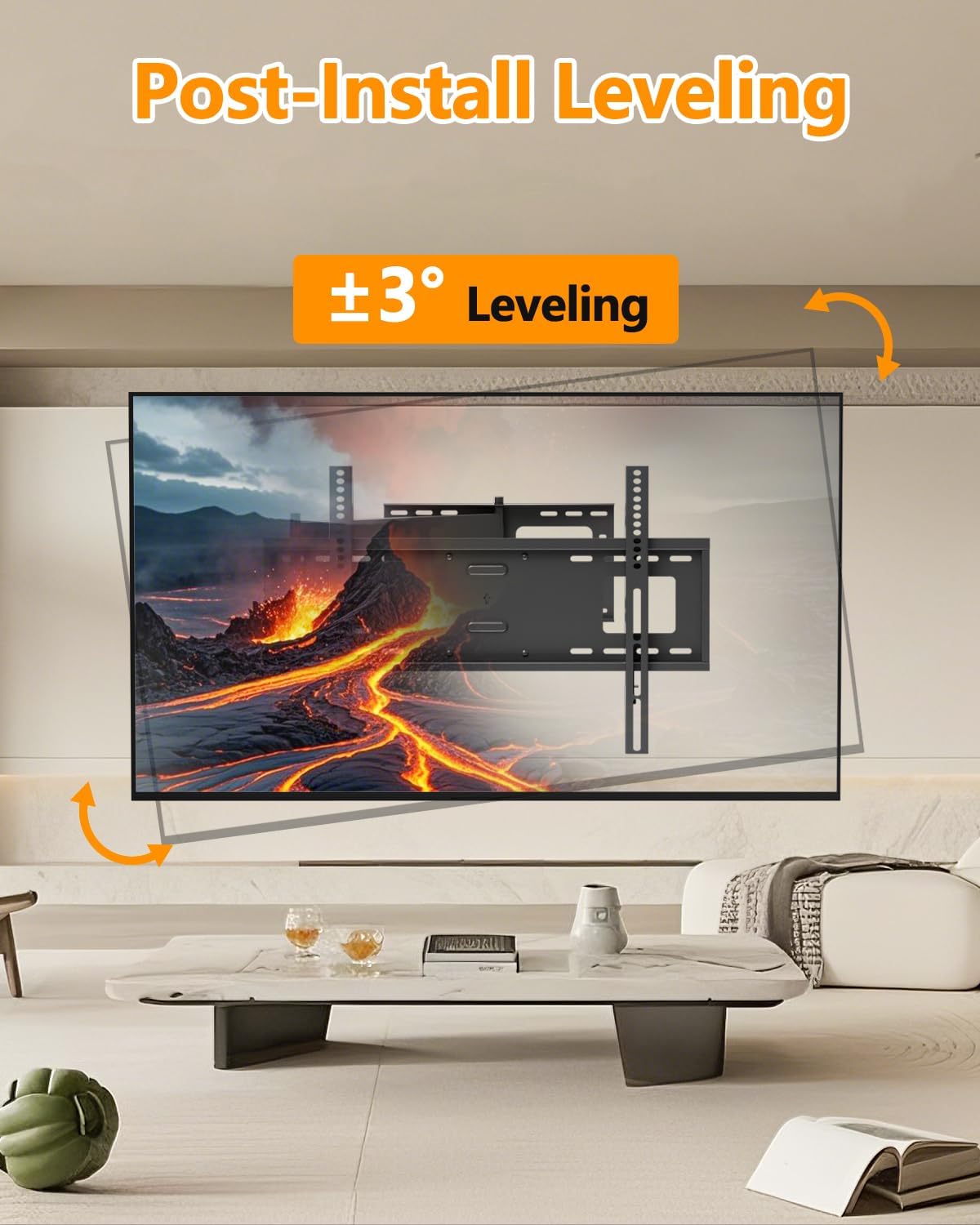 FORGING MOUNT Long Extension TV Mount Full Motion Wall Bracket with 42 inch Long Arm Articulating TV Wall Mount for 37 to 80 Inch Flat/Curve TVs, VESA 600x400mm Compatible, Holds up to 110 lbs