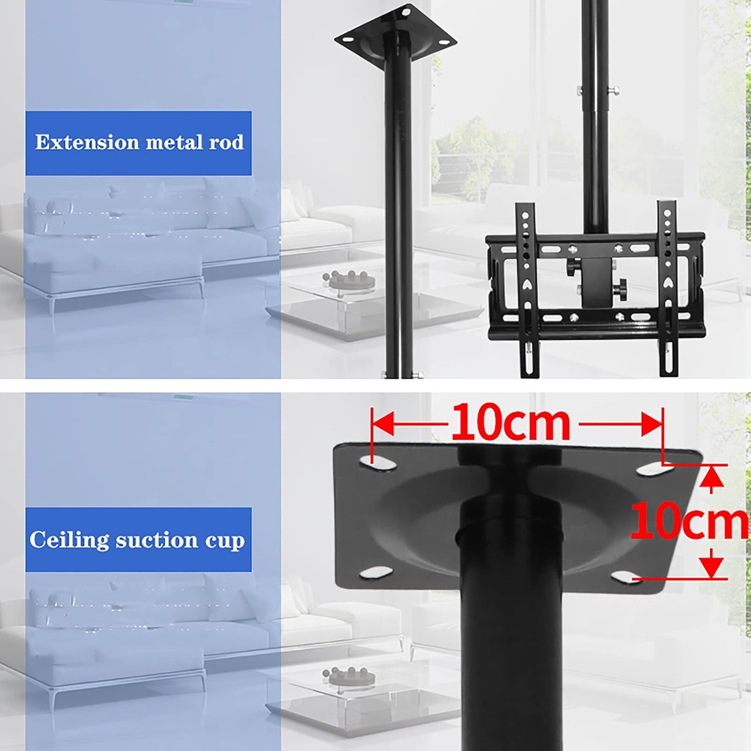 TV Stand,tv Wall Mount Adjustable Wall Ceiling TV Mount, Full Motion Hanging TV Mount Bracket, for 32 to 55 Inch TV, Multiple VESA Patterns (Size : 2.5m)