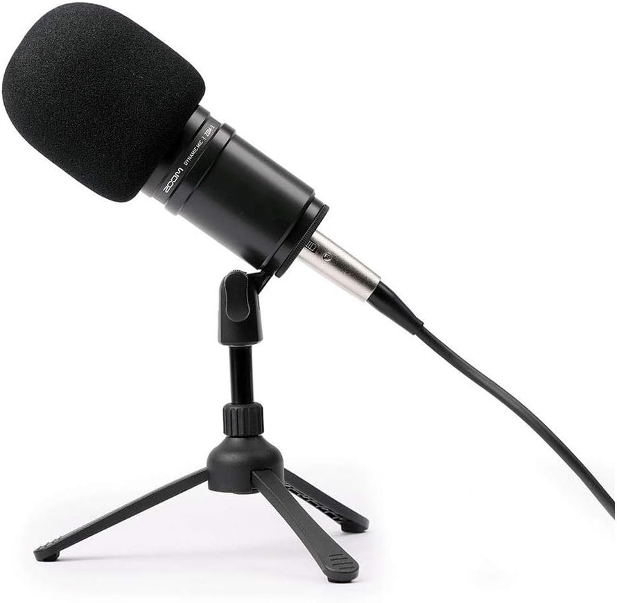 Zoom PodTrak P4 Portable Multitrack Podcast Recorder + 4X Zoom M-1 Mic + 4X Headphones + Windscreens + XLR Cables + 4X Tabletop Stand + Cloth – 4 Person Podcasting Mic Pack Bundle