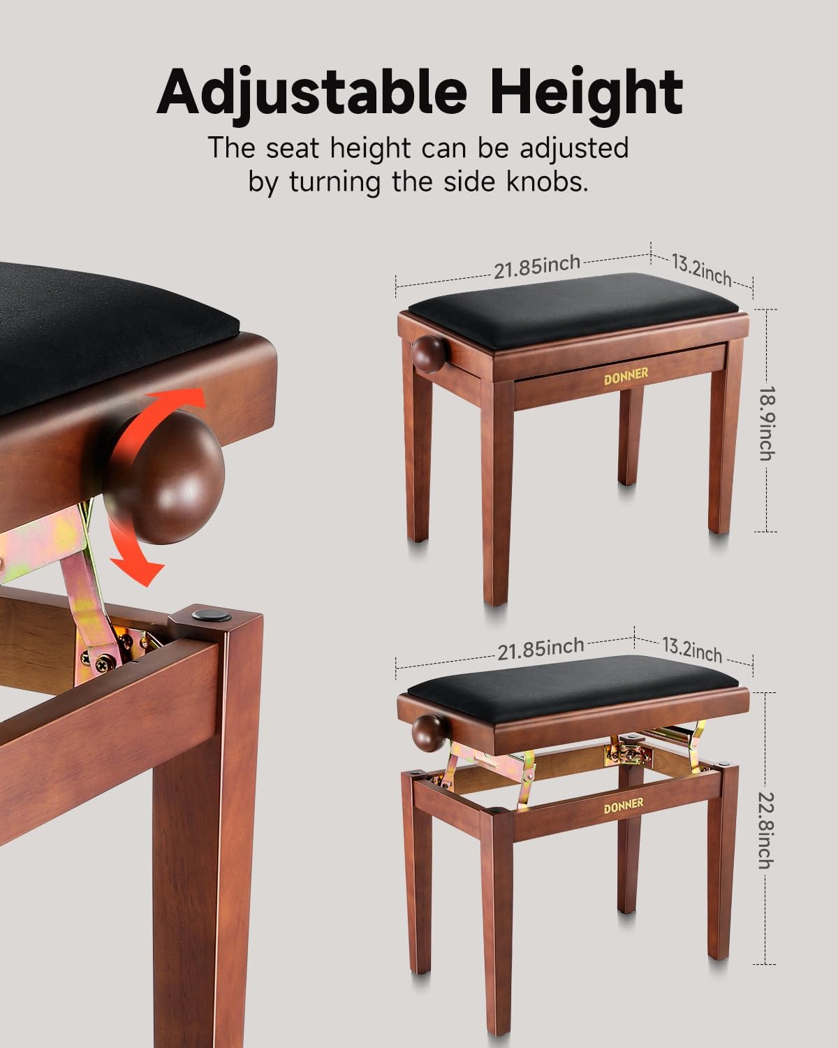 Donner DDP-200 Digital Piano with 88 Key+Donner Adjustable Piano Bench