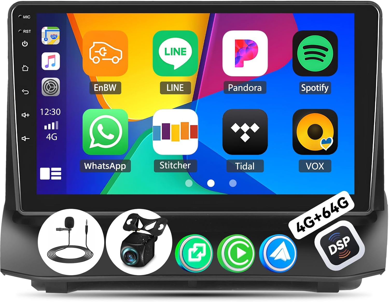 [4G+64G] Car Radio for Ford Fiesta 2009-2014 with Wireless CarPlay Android Auto,9