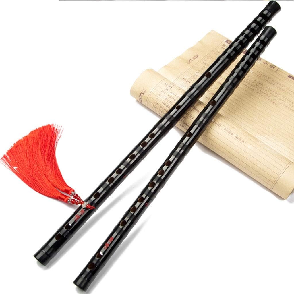 Flute C D E F G Key Bamboo Flute Chinese Traditional Musical Instrument Black Vertical Woodwind Instrument C Flute Musical Instrument (Size : C Tone)