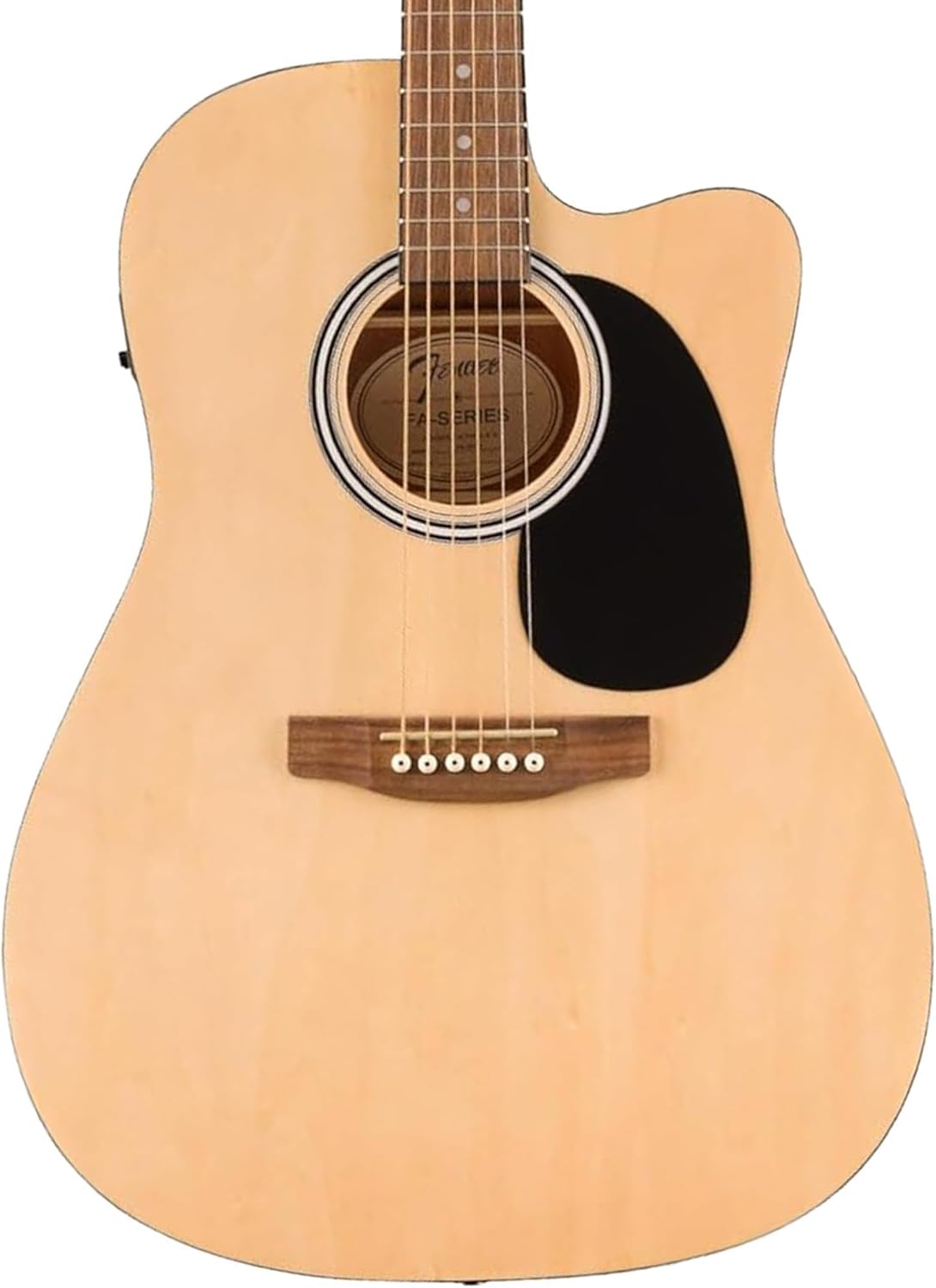 Fender Dreadnought Acoustic-Electric Guitar - Natural Bundle with Hard Case, Strap, Strings, Picks, and Austin Bazaar Instructional Video