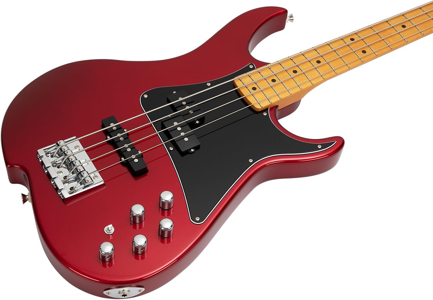 Vola Electric Bass ZVA 4P MF Bass Candy Apple Red Gloss Handmade in Japan MIJ Gotoh Bridge Gotoh Tuner 4 Strings Modern C Neck For All Levels