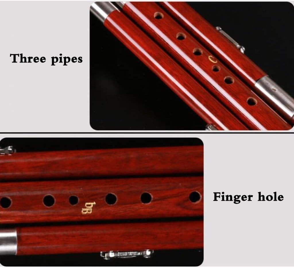 Woodwind Red Sandalwood Cucurbit Musical Instrument Beginner Adult C Level Down B Level Gourd Flute Grade Exam Entertainment Hulusi for Elders, People Who Love Music Soft Tone (Red C)