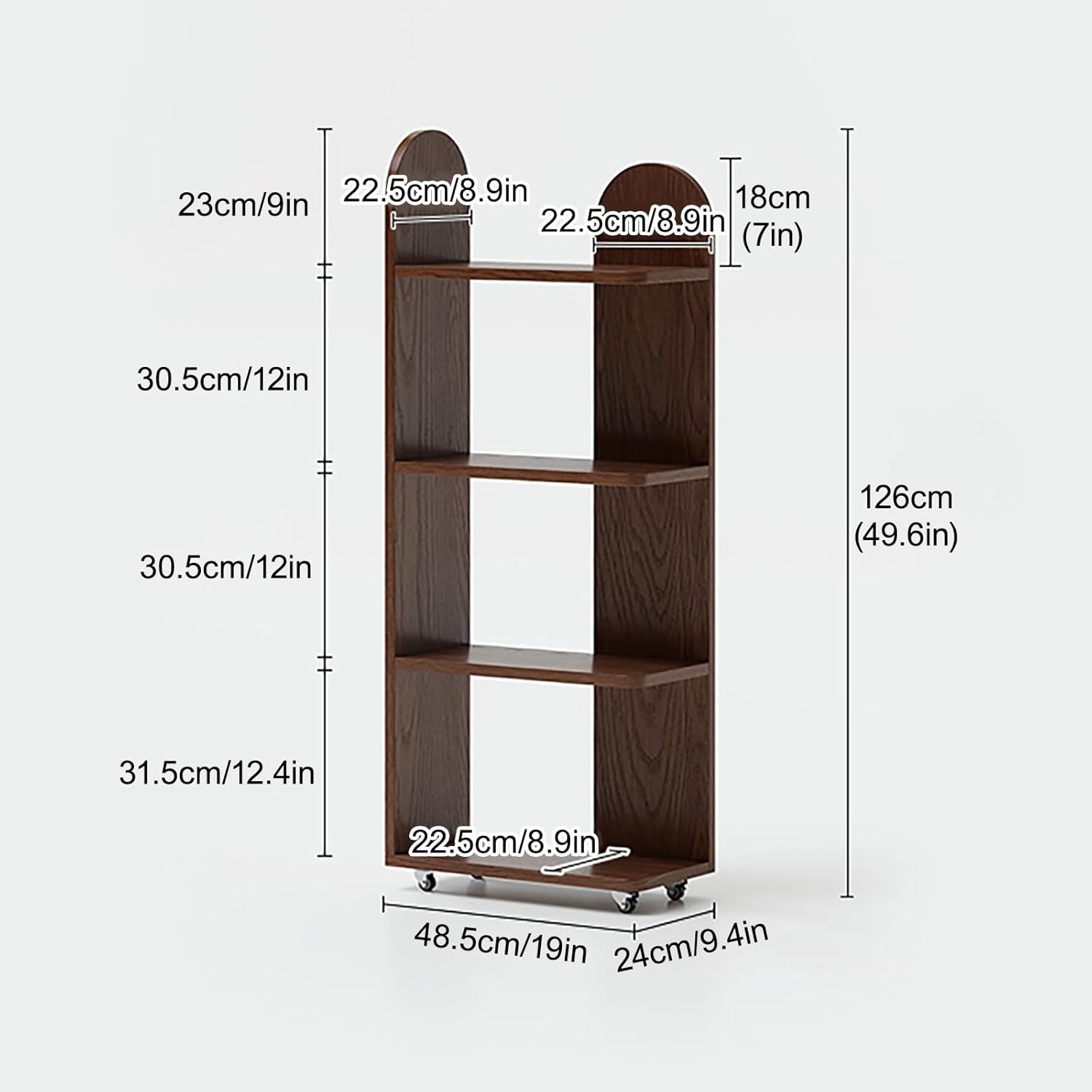 Wood Corner Bookshelf 360° Spinning Book Shelf Tower for Kids, Large Display Shelf Bookcase for Office Bedroom Living Room Easy Assembly(Brown)