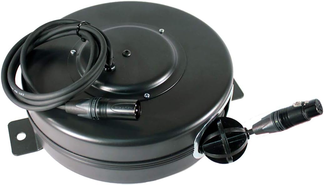 XLR-60S Dual Shield Premium Retractable XLR Cable System with Female Retractable End for Microphone Applications, 60-foot