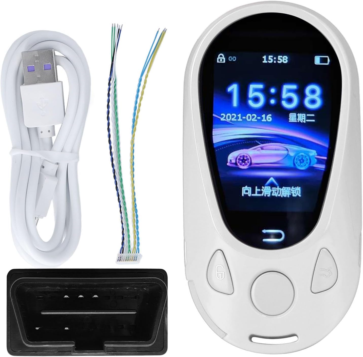 Smart LCD Touch Screen Car Key, Keyless Entry Remote with Start Stop Engine Button, Universal Fit - Automatic Lock Unlock, Customizable Display, Durable Aluminum Alloy