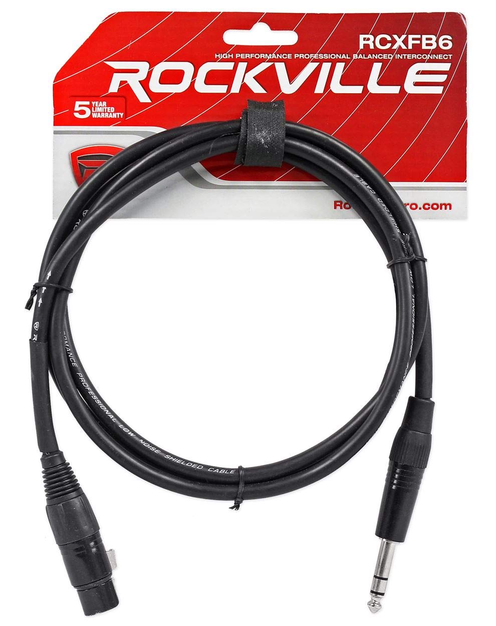 10 Rockville 6' Female Rean XLR to 1/4'' TRS Cables (5 Colors x 2 of Each)