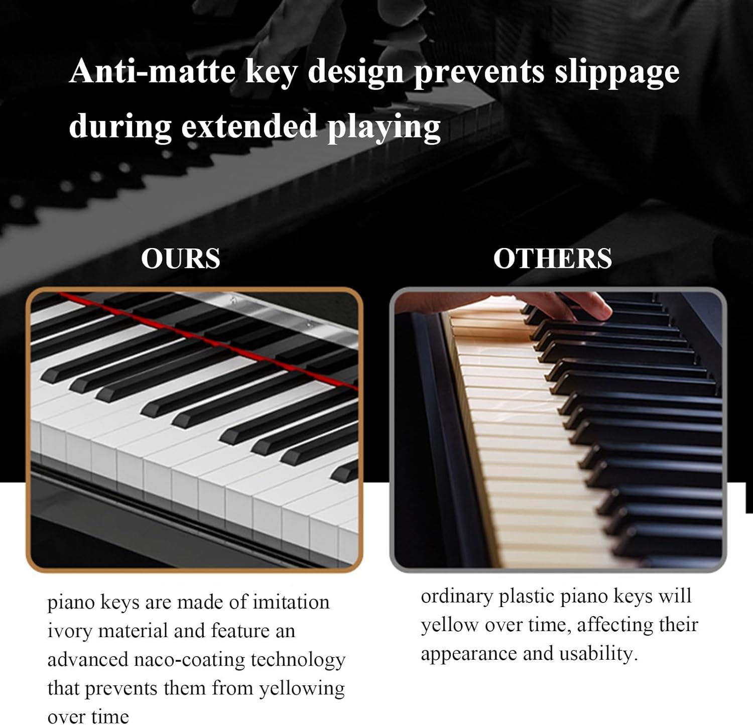 Digital Piano With 88 Hammer Action Weighted Keys Support USB-MIDI & Dual Headphones Electronic Piano For Beginners Professional With Music Stand, Three Pedal(Beige)
