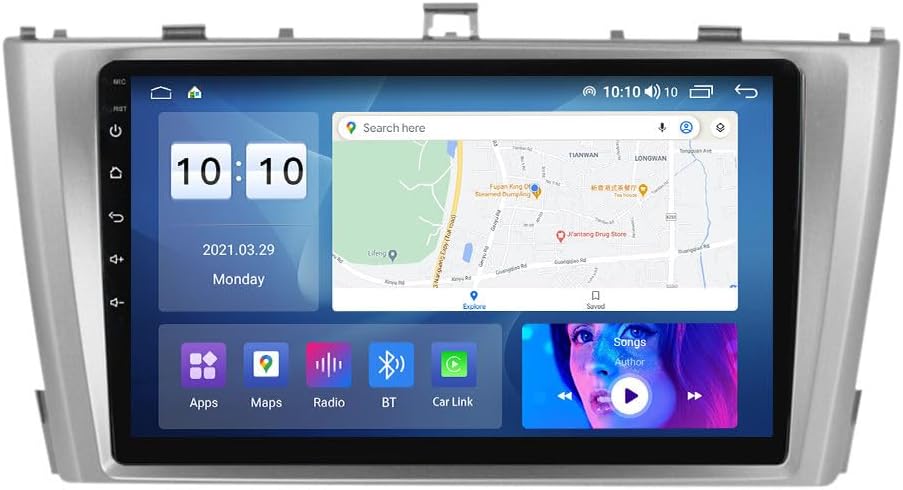 Android Car Stereo for Toyota Avensis 2008-2015 Silver,9 inch IPS Touchscreen with Upgrade Wireless CarPlay & Android Auto,WiFi/GPS,Support SWC and Subwoofer,4-Core 1+32G
