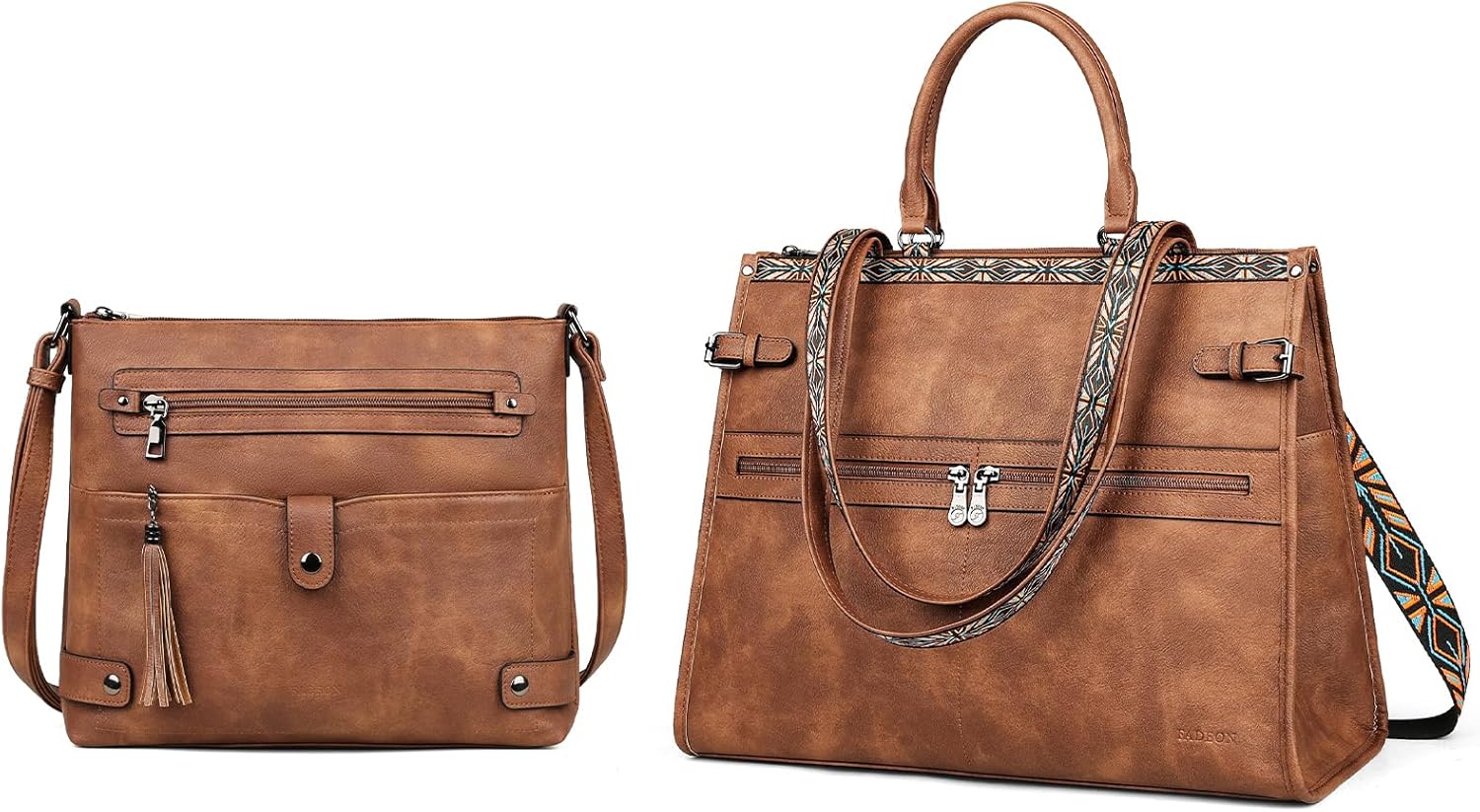 FADEON Crossbody Bags Purses for Women & Laptop Bag Brown Collection