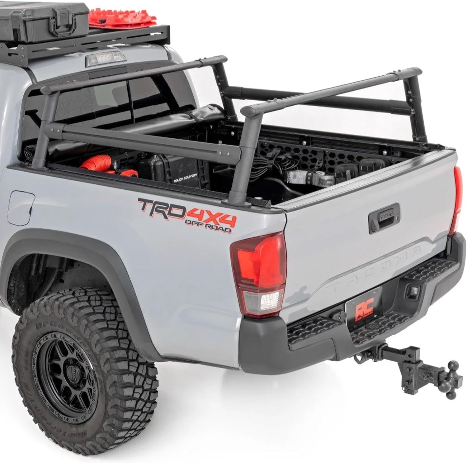 Rough Country Aluminum Bed Rack for 2005-2022 Toyota Tacoma - 73109,Black