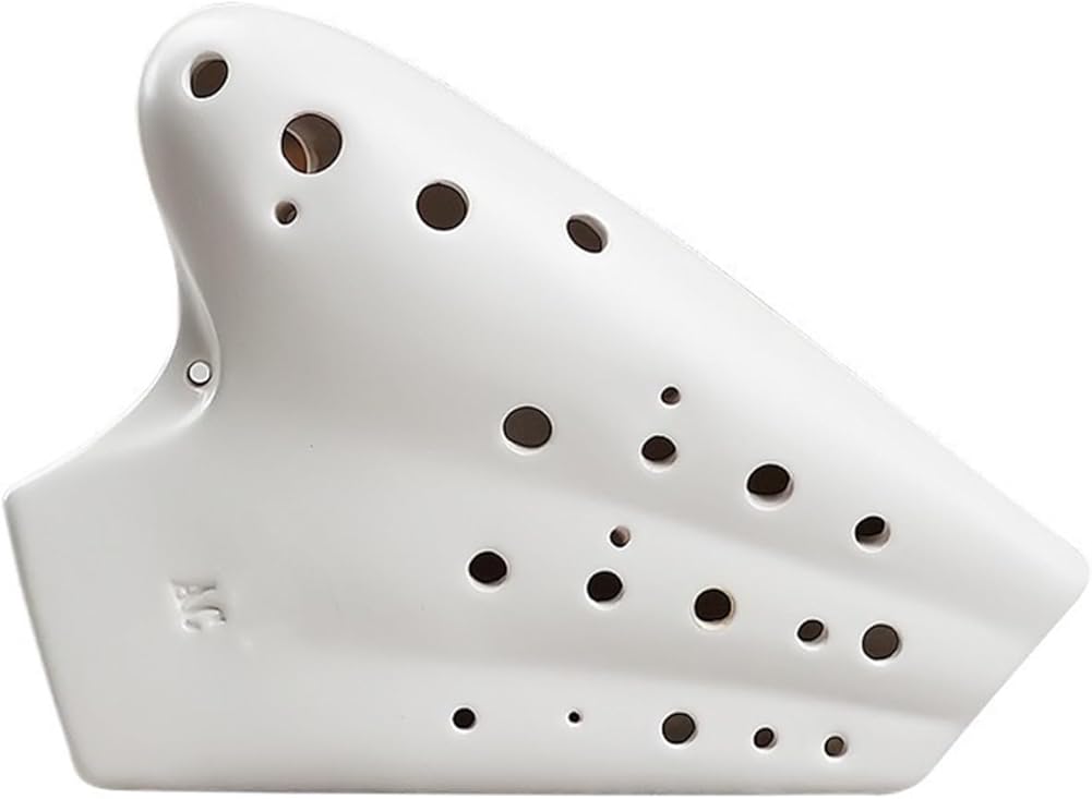 Alto C Triple Ocarinas, Double-tube Professional Multi-Range Ceramic Ocarina for Advanced Players porcelain(Double-tube AC front hole)