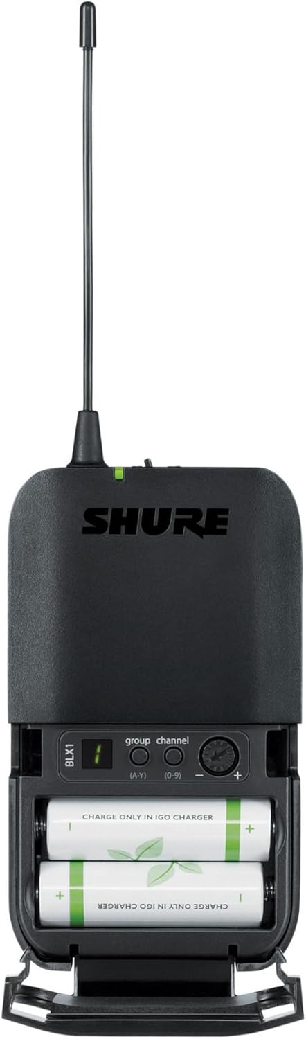 Shure BLX14 UHF Wireless System for Guitar and Bass with 1/4 Jack - 14-Hour Battery Life, 300 ft Range, UHF | Includes 1/4