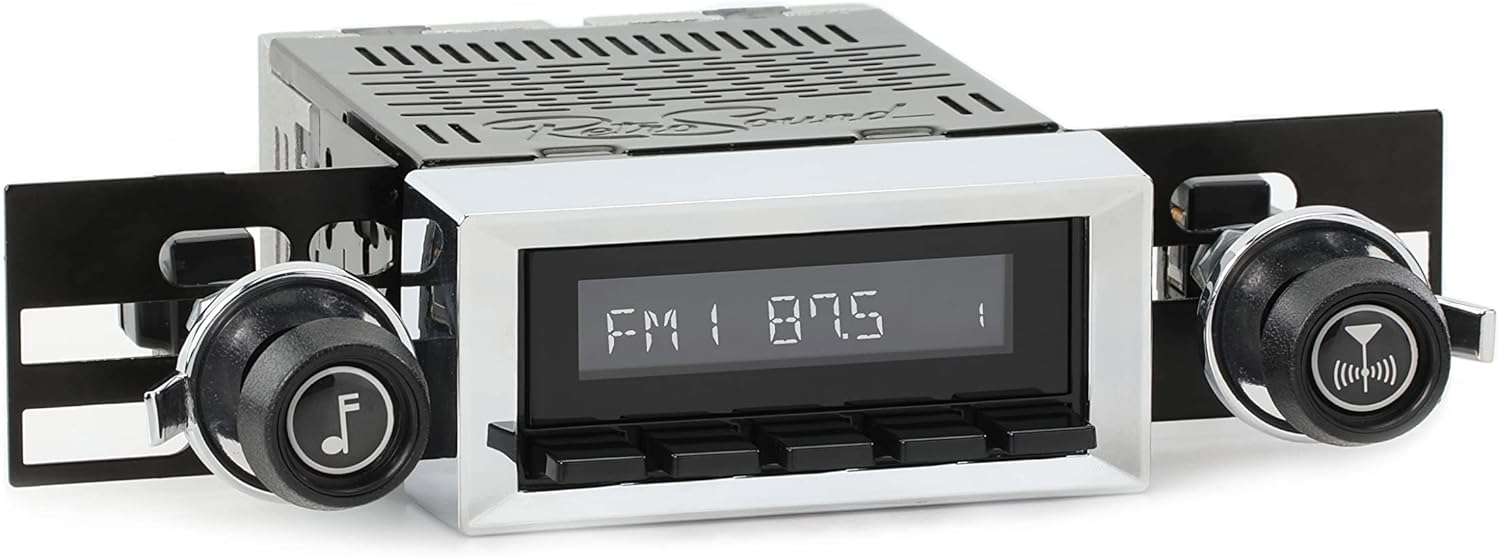 Retro Manufacturing HB-116-117-37-73 Hermosa Direct-Fit Radio for Classic Vehicle (Black Face and Buttons and Chrome Bezel)